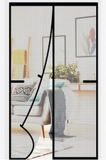 Heavy Duty 35x80 Inch Magnetic Screen Door - Reinforced Fiber Insect Mesh