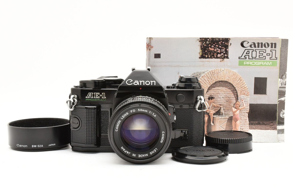 Canon AE-1 & New FD 50mm F1.4 #9350 Canon AE-1 Black 35mm Film