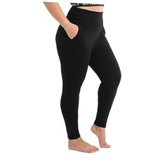 Plus Size Leggings with Pockets for Women, High Waist Opaque 3X-Large Black
