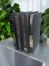 Black Hardcover Political Book Set 4pc Kennedy Bush Woodward Decor Conservative