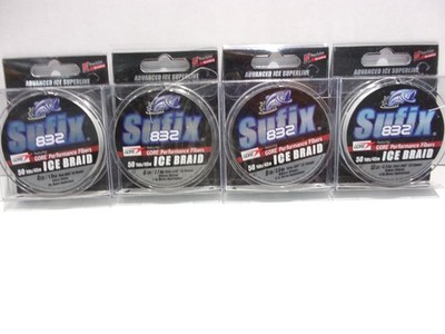 Sufix 832 ICE BRAID fishing line 50 yard Ghost  choose your size NIP