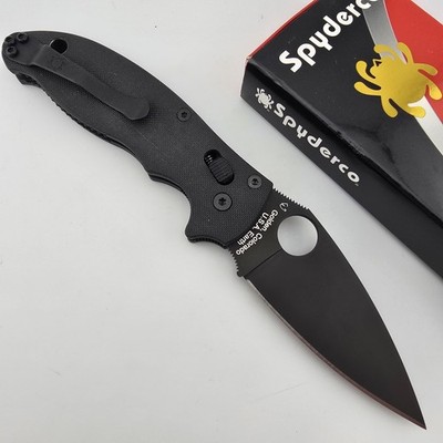 Spyderco Manix 2 Folding Knife S30V Black DLC G10 Ball Bearing Lock C101GPBBK2
