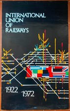 Affiche INTERNATIONAL UNION OF RAILWAYS Train GEORGES MATHIEU 62x100cm 1972