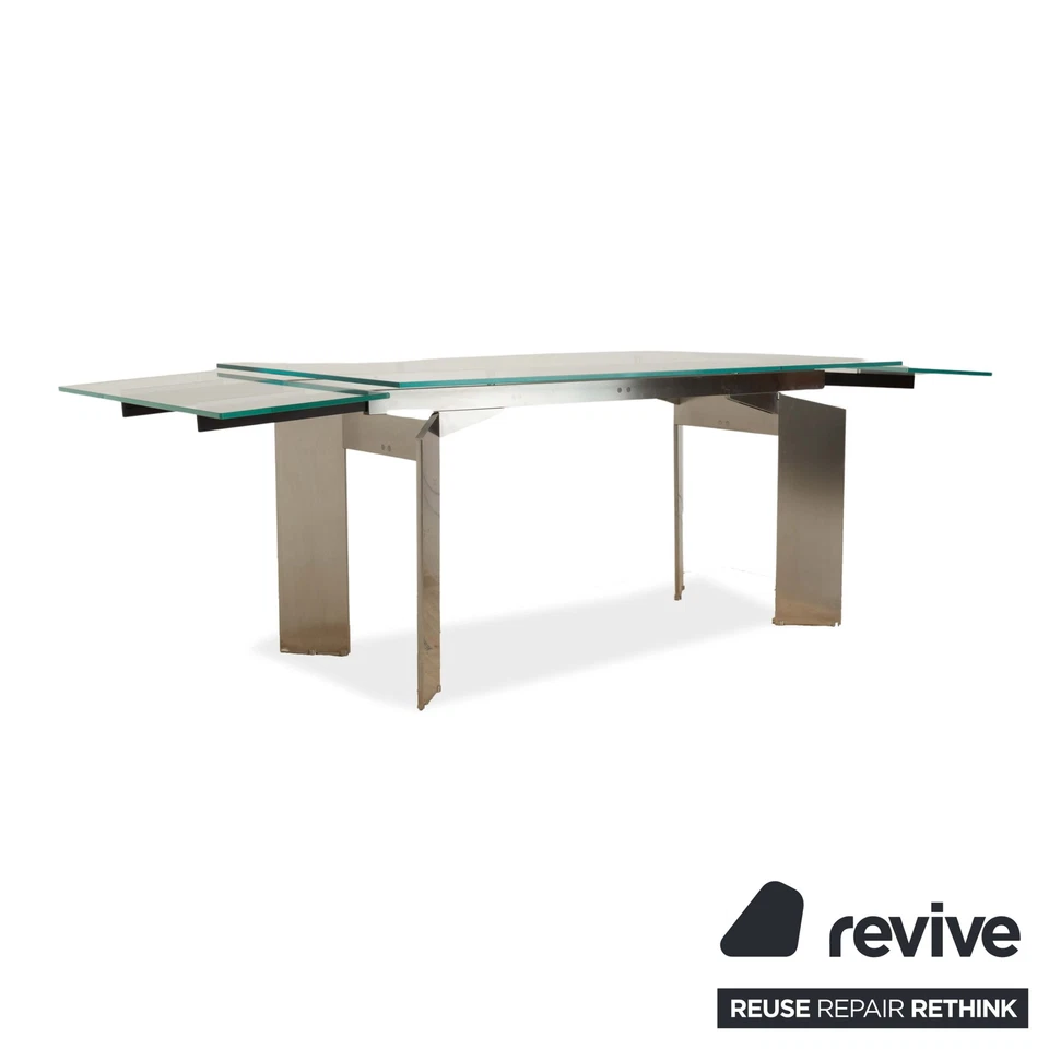 Tavolo In Vetro Cattelan Italia Argento 160-240 X 77 Cm - Immagine 3 di 4