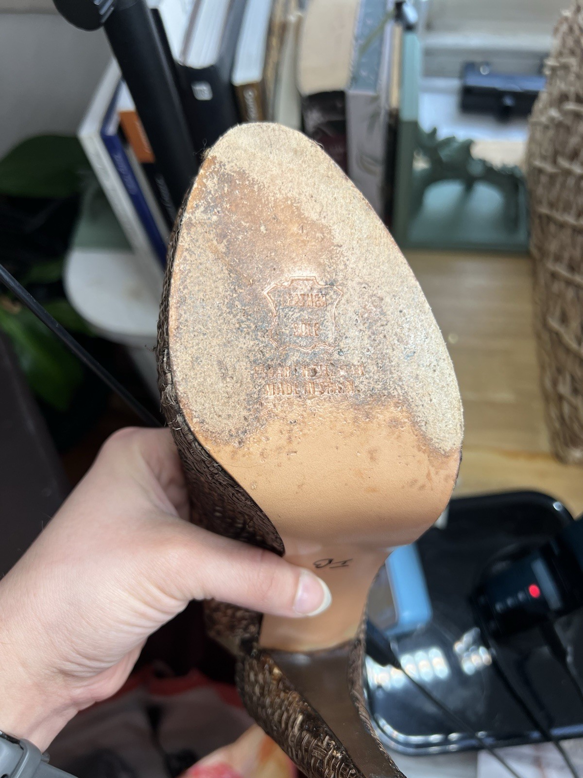 Stuart Weitzman Python embossed Peep Toe Slingbac… - image 5