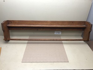 Very Old Solid Wood Blanket Quilt Rack Wall Mounted Hanger Display - Vtg Country