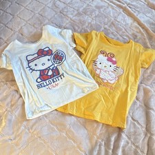 Hello Kitty by Sanrio Girls Short Sleeve Graphic T-Shirts White Yellow Lot