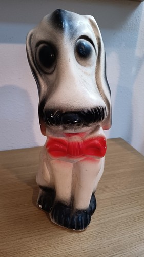 Vintage Chalkware Bassett Hound Dog Bank Carnival Prize 1940s