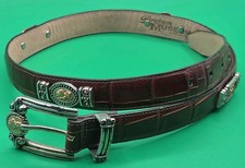Vtg 1996 Brighton Museum Collection Belt Brown Leathers, Silver Gold Metal M