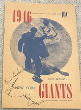 Ernie Lombardi 1946 NY Giants Polo Grounds Program Autographs JSA Died 1977