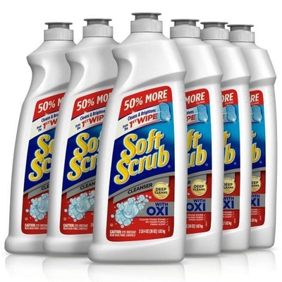Soft Scrub Multi-Purpose Kitchen and Bathroom Cleanser with Oxi, 36 Ounce (Pa...