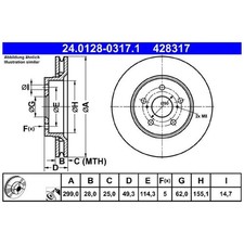ATE Bremsscheiben + Beläge vorne 43512F4010 | 713771