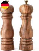 Bill.F Salz- Und PfeffermüHle Set, Holz PfeffermüHle 2Er Set Manuelle Salz Pfeff