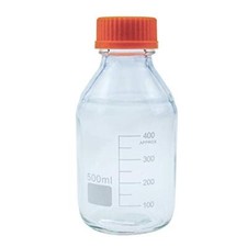 HFS R Laboratory Media Storage Bottles w/ GL45 PP Screw Cap Borosilicate Glass