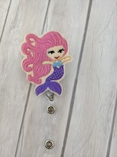 Mermaid Badge Reel Fun Retractable Reel Nurse Gift Reel Felt