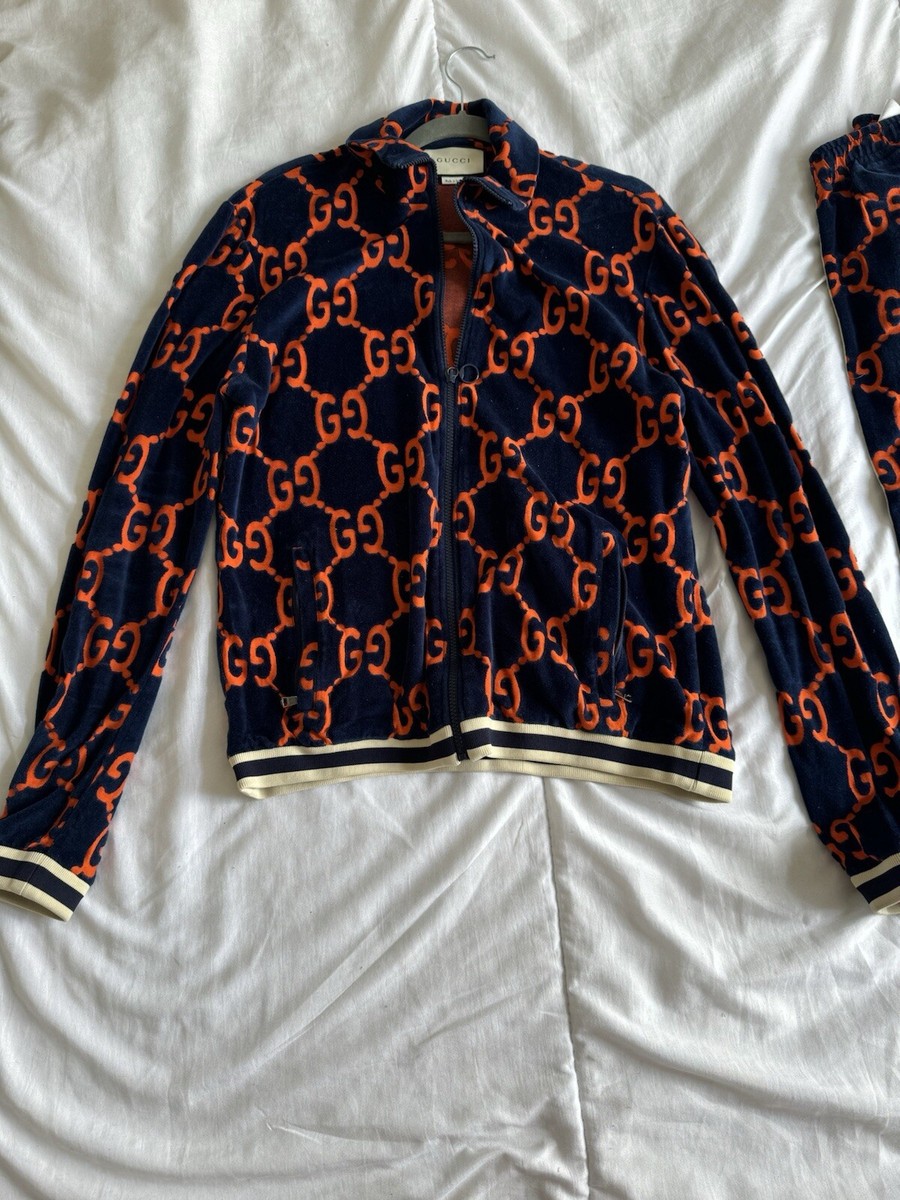 Outlet Gucci Lyst Gucci Velvet Blazer Mens Gucci Navy Blue Orange