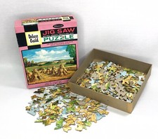 Whitman Jigsaw Puzzle 378 Pc Vintage Reaping The Harvest 18 x 15.5 Made In USA