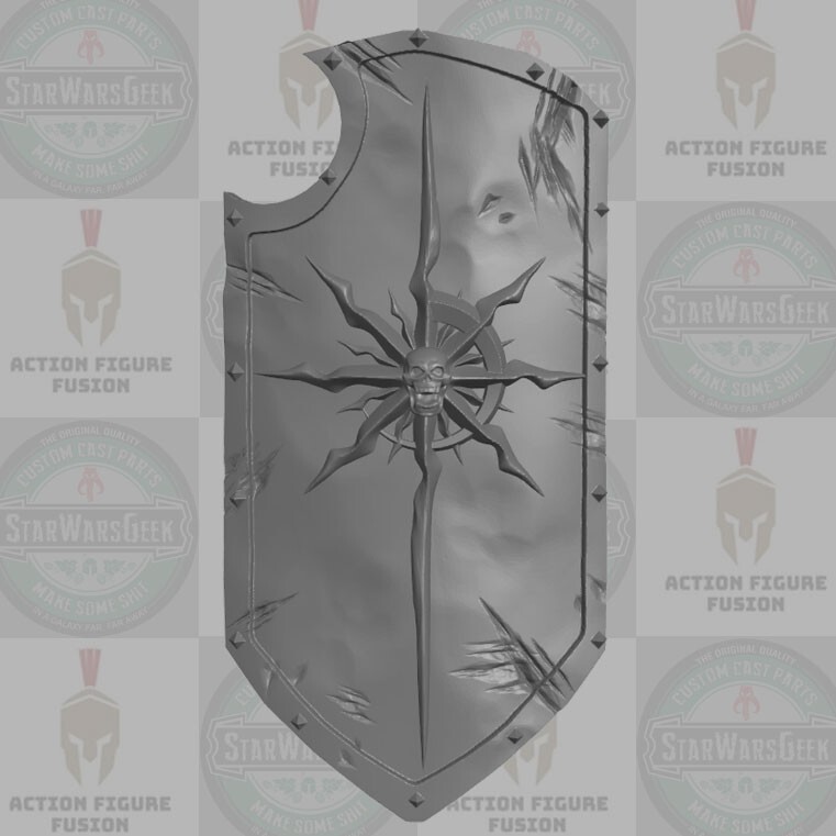 Escudo personalizado Guerrero del Caos para Legiones Míticas y otras figuras de acción