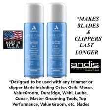 2-ANDIS 5in1 CLIPPER BLADE COOL CARE PLUS SPRAY Clean,Lube,Coolant