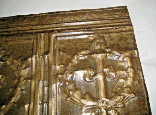 Old Metal Frieze New Orleans Art Decorative Ornament Lacquered Wood Framed 14/22 - Picture 3 of 11