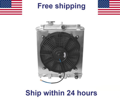 Radiator + Fan & Shroud For 1992-2000 Honda Civic EK EG Integra 2Row Aluminum AT