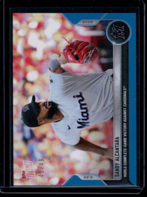 2022 Topps Now #435 Sandy Alcantara Blue Parallel Card #d 43/49