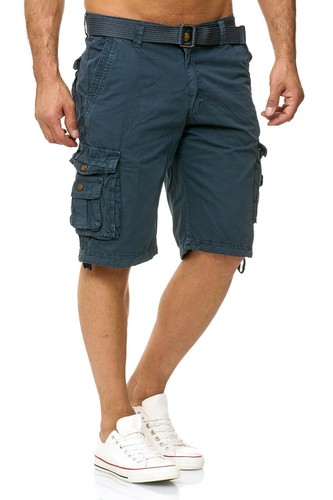 Short Cargo pour Hommes Bermudas Short Camouflage avec Ceinture Longueur Genou - Imagen 5 de 42