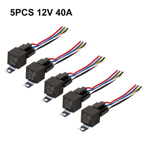 5Pcs 12V 40 Amp Car SPDT Relay DC 5 Pin 5 Wires W/ Harness Socket Automotive AU - Picture 3 of 17