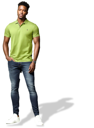 Men's Polo Shirt, Black, Aqua Blue, Royal Blue, Coral Red, Avocado Green - Picture 10 of 13