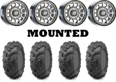 Kit 4 Maxxis Zilla Tires 28x9-14/28x11-14 on Sedona Sano Beadlock Machined 1KXP