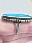 Vintage Navajo Turquoise Sterling Silver Ring Size 8.75 1.5”L — photo 2