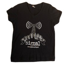 Myspace/Signal Womens Size Large Black Vintage T-Shirt Fit Like Small Vintage