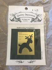 Lasting Impressions Embossing Template Brass Stencil Reindeer Christmas NOS NIP