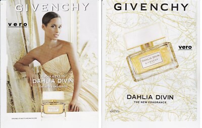 ALICIA KEYS ad print GIVENCHY smell strip fragrance parfum DAHLIA DIVIN vtg 