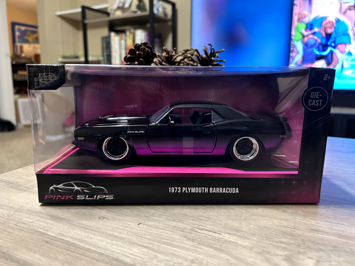 Jada Pink Slips 1973 Plymouth Barracuda 1:24 - Black & Purple | eBay