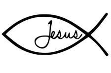 JESUS FISH Vinyl Decal Sticker Car Window Wall Bumper God Religious Symbol Cross