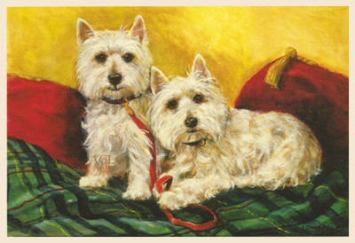 WEST HIGHLAND WHITE TERRIER WESTIE DOG FINE ART PRINT WHW