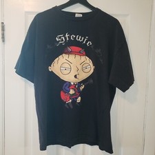 Y2K Devil Horned Rockn Stewie By Delta Pro Weight Men's Black T-Shirt Size XL