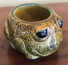 Vintage Ceramic Frog Tea Light Votive Candle Holder Succulent Planter
