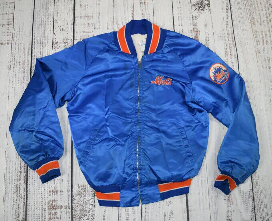 VINTAGE 80s 90s METS SATIN BOMBER JACKET OFFICIAL MLB USA VINTAGE 80s 90s METS SATIN BOMBER JACKET OFFICIAL MLB USA