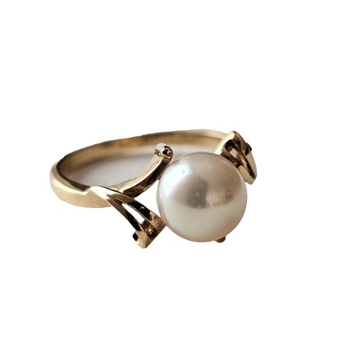 MIKIMOTO Baby Pearl Ring 18K Yellow Gold 750 Size5.5-5.75(US