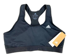 NEW Adidas Black Aeroready Alphaskin Racerback Elastic Band Sports Bra Women's L