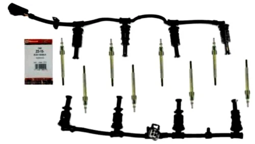 Motorcraft ZD-15 Glow Plugs + Harness for 08-10 6.4L Powerstroke