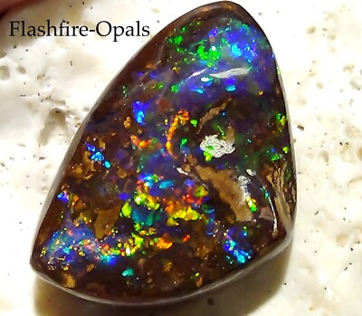 34,8ct. GEM CLASS BOULDER OPAL BRILLIANT ROT GRÜN-BLAU-GOLD  FLASHFIRE-OPALS