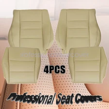 Driver & Passenger Bottom-Top Leather Seat Cover Tan For 2008-2012 Honda Accord