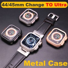44/45mm Change To Ultra 49mm Metal Case Cover For Apple Watch Series 9 8 7 6 5 4