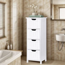 Freestanding Small Bathroom Cabinet Side Storage Organizer 4 Drawer for Bathroom