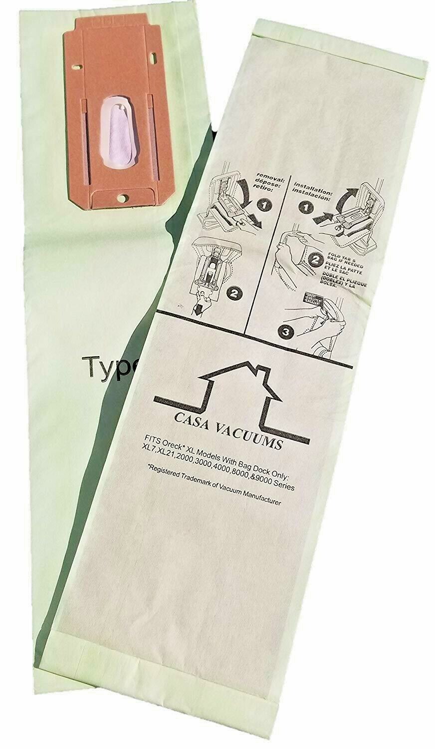 8 Allergy Bags + 5 Belts For Oreck XL, XL2, XL21 Upright Vacuums – Compatible Replacement Set