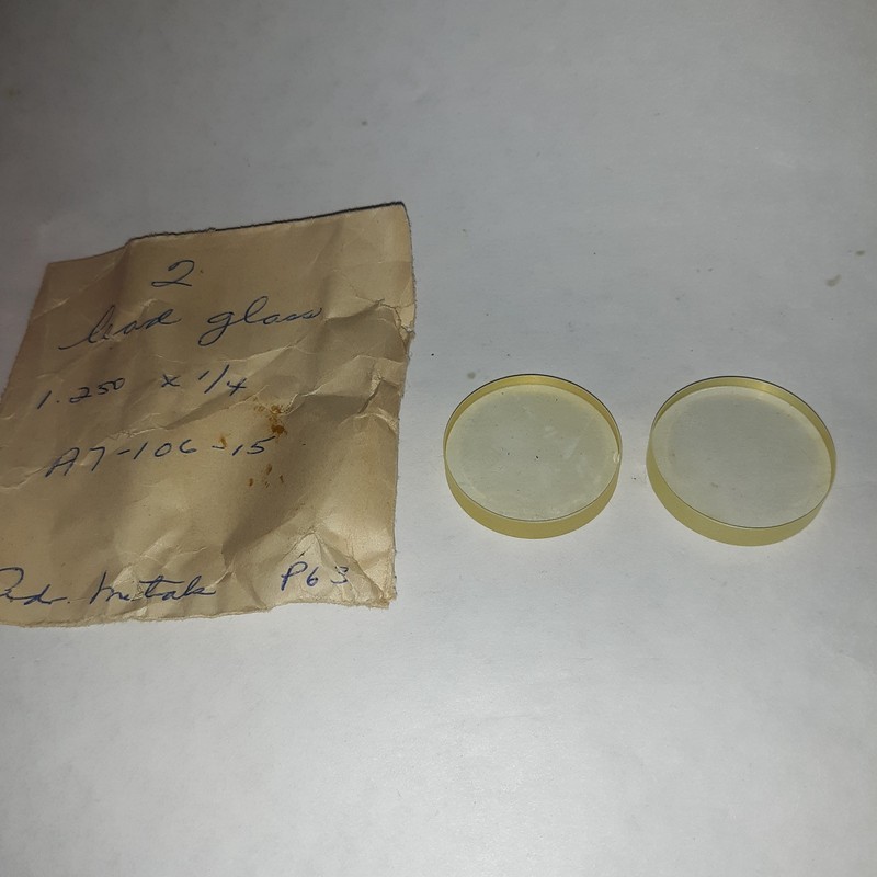 2 pcs. Lead glass optical laser window 1.25" x .250"
