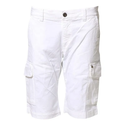MASON'S Short Blanc Coton Stretch Cargo Chino Bermuda IT46/US12/XL RRP 200usd - Photo 1/4